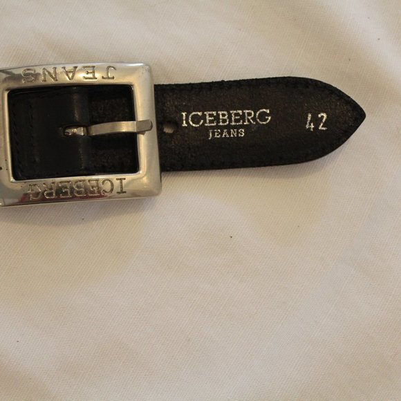 Iceberg Jeans Black Leather-Silver Tone Bead Belt main image 8